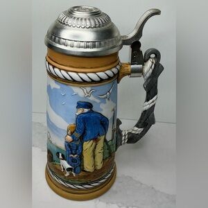 Vintage 1981 Norman Rockwell Lidded Beer Stein "Looking Out To Sea" 788 Preloved